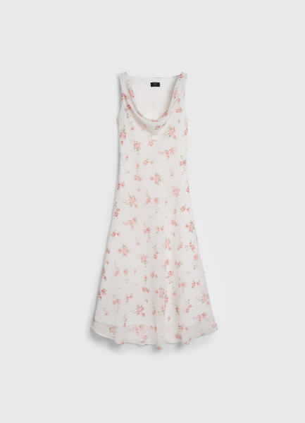 Шифоновое платье с драпированной горловиной, Белый
Шифоновое платье с драпированной горловиной, Белый