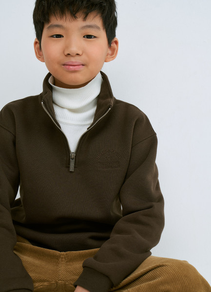 Свитшот с воротником-стойкой на молнии для мальчиков, Коричневый
Свитшот с воротником-стойкой на молнии для мальчиков, Коричневый