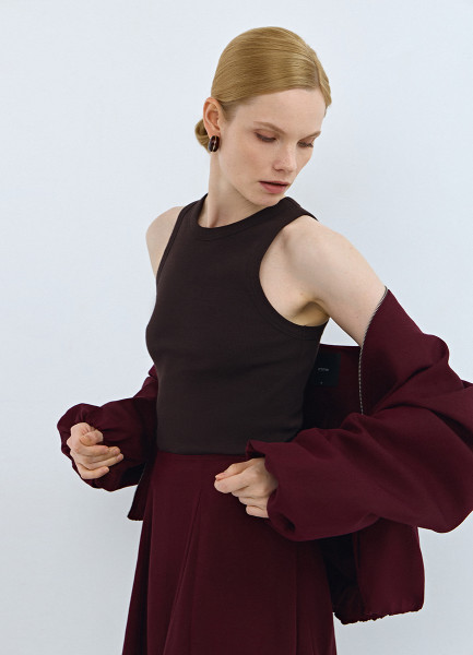 Базовый топ в рубчик, Коричневый
Базовый топ в рубчик, Коричневый