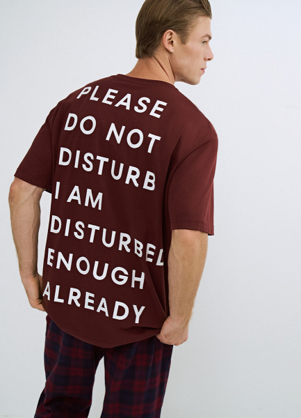 Пижамная футболка с текстовым принтом, Красный
Пижамная футболка с текстовым принтом, Красный