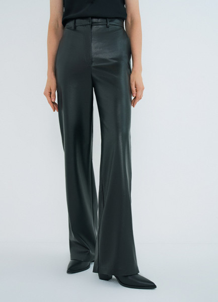 Прямые брюки из искусственной кожи, Черный
Прямые брюки из искусственной кожи, Черный