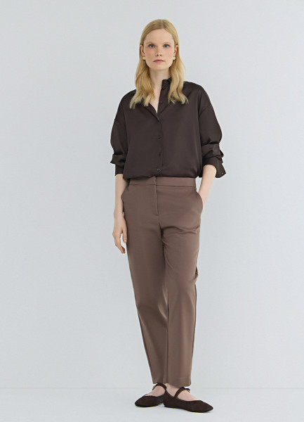Зауженные прямые брюки, Коричневый
Зауженные прямые брюки, Коричневый