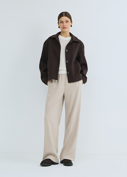 Прямые брюки с эластичным поясом, Бежевый
Прямые брюки с эластичным поясом, Бежевый