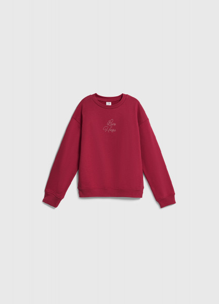 Свитшот с аппликацией и воланами для девочек, Красный
Свитшот с аппликацией и воланами для девочек, Красный