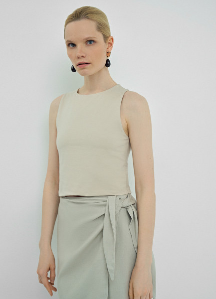 Укороченный топ, Бежевый 
Укороченный топ, Бежевый