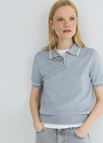 Базовый джемпер поло с коротким рукавом, Серый
Базовый джемпер поло с коротким рукавом, Серый