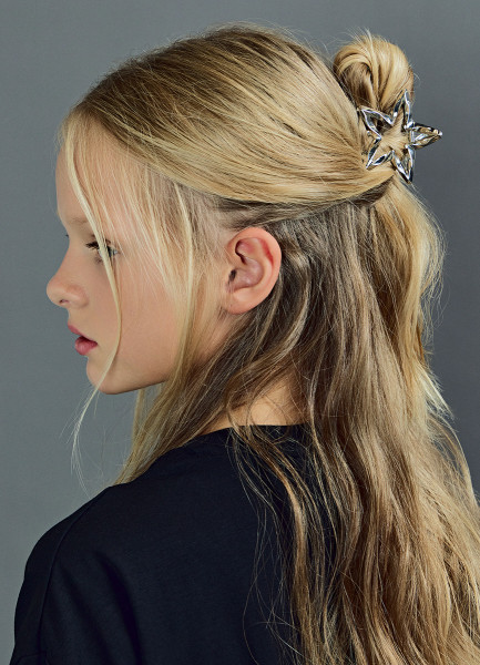 Заколка-краб для волос в виде звезды для девочек, Серебряный 
Заколка-краб для волос в виде звезды для девочек, Серебряный