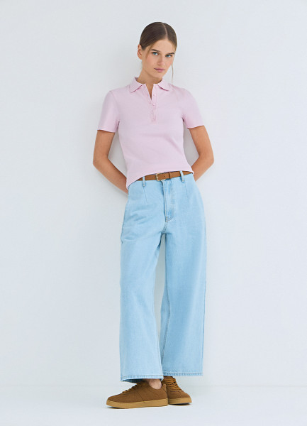 Укороченные джинсы Wide leg с ремнём, Голубой
Укороченные джинсы Wide leg с ремнём, Голубой