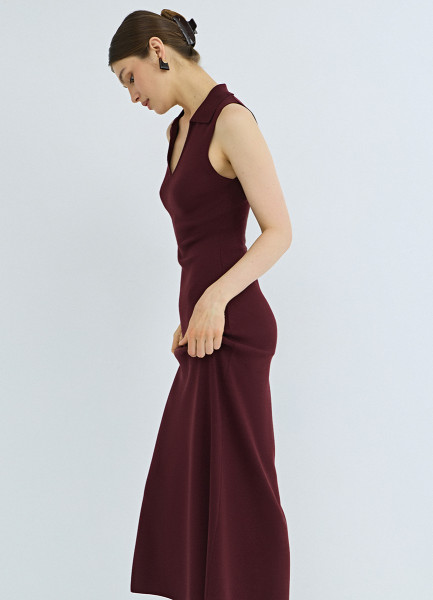 Вязаное платье с воротником-поло, Фиолетовый
Вязаное платье с воротником-поло, Фиолетовый