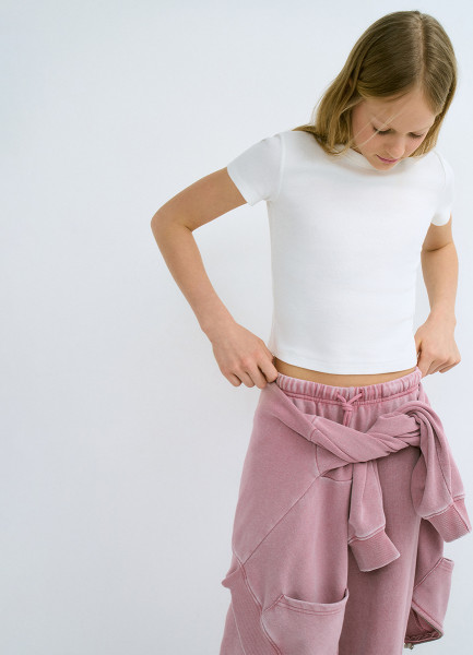 Футболка в рубчик для девочек, Белый
Футболка в рубчик для девочек, Белый