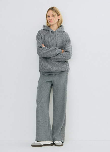 Широкие брюки с лампасами, Серый
Широкие брюки с лампасами, Серый