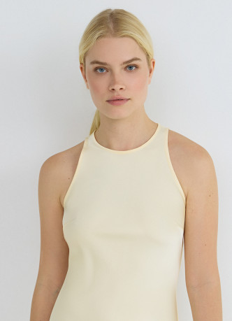 Сатиновое платье с американской проймой