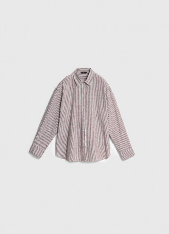 Рубашка в полоску из смесового льна