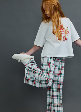 Футболка пижамная с принтом для девочек