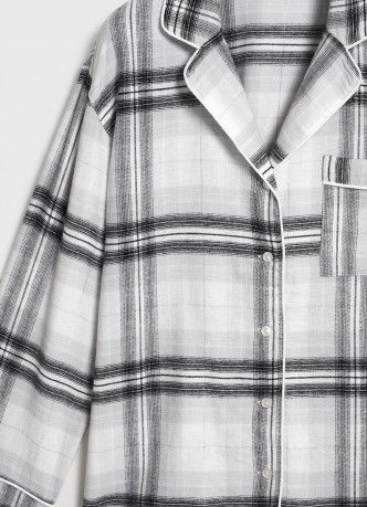 Пижамная рубашка в клетку из фланели