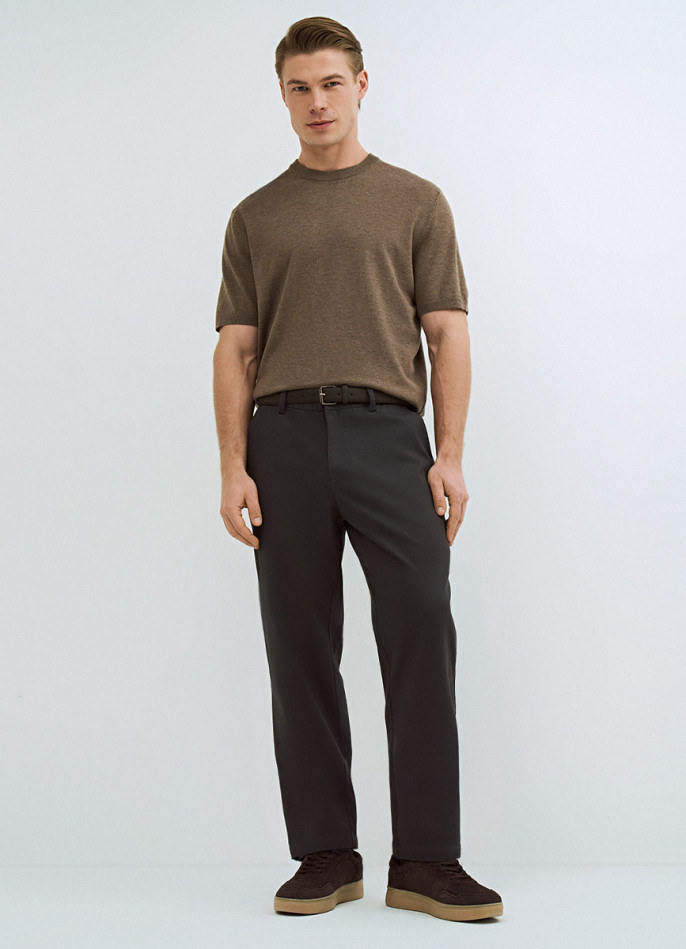 Чиносы из структурной ткани с ремнём