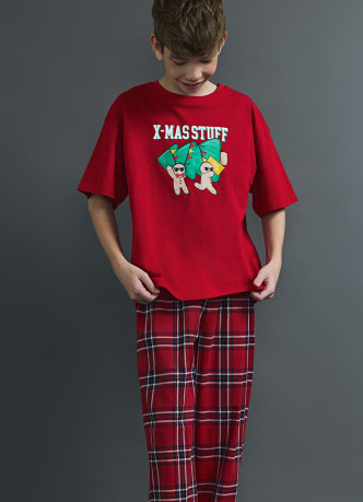 Брюки пижамные в клетку для мальчиков
