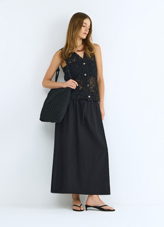 Юбка изо льна с поясом на кулиске