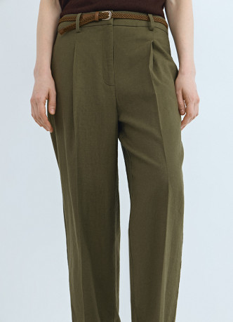 Зауженные брюки с поясом