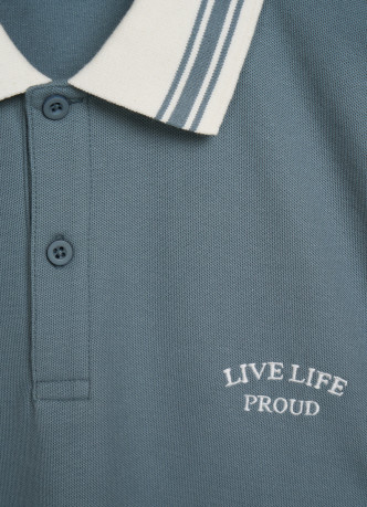 Поло из хлопка с принтом