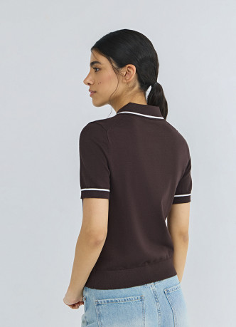 Базовый джемпер поло с коротким рукавом