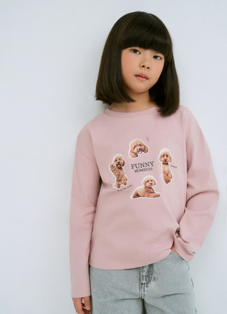Лонгслив с принтом для девочек