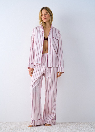 Брюки пижамные из хлопка в полоску