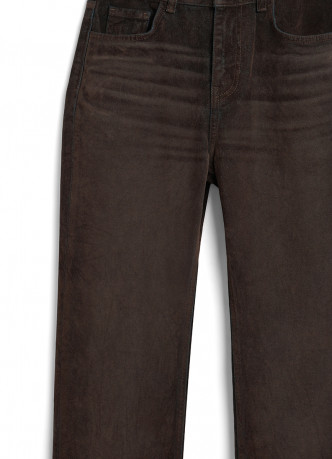 Прямые джинсы с велюровым покрытием