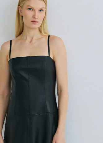 Платье-бюстье из искусственной кожи