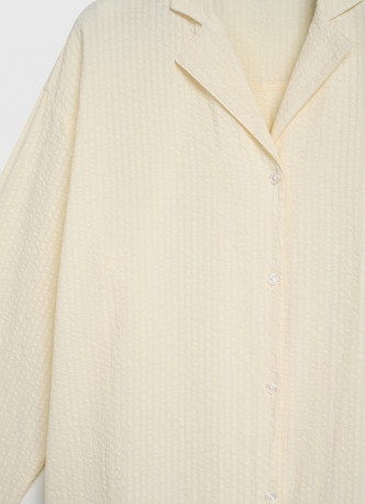 Рубашка пижамная из ткани с жатым эффектом