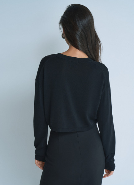 Укороченный джемпер 31536690299 Черный, размер 44,42, фото 3