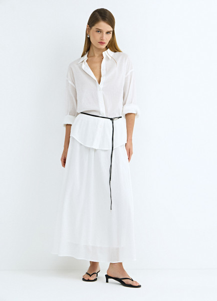 Юбка миди А-силуэта, Белый