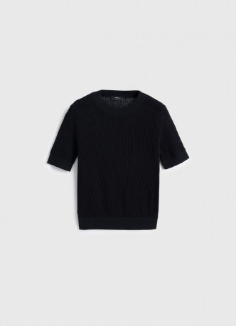 Ажурный джемпер с коротким рукавом