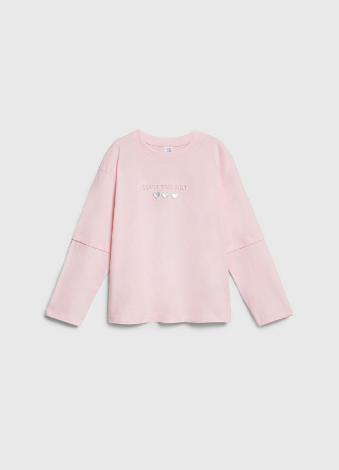 Лонгслив с вышивкой для девочек