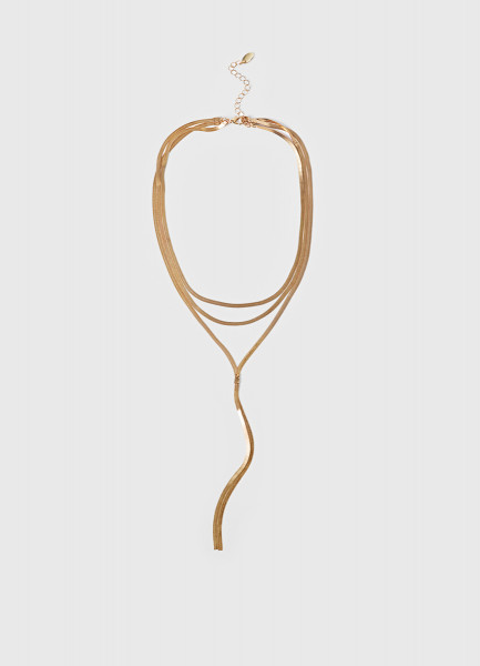 

Трёхъярусное колье с цепочкой, Золотой