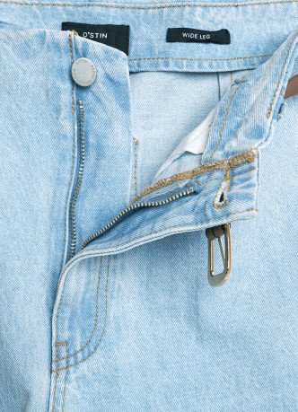 Укороченные джинсы Wide leg с ремнём