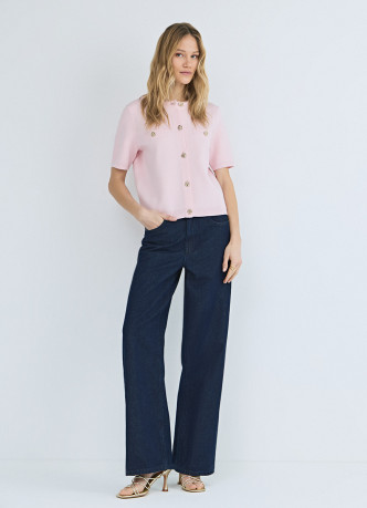 Кардиган с карманами и золотыми пуговицами