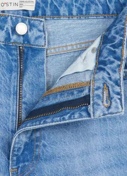 Широкие джинсы с высокой посадкой, Голубой O`Stin LP465OO02-D6 - фото 8
