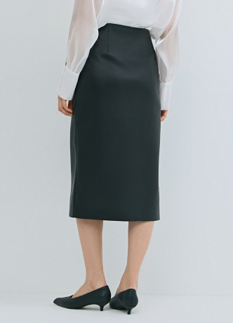 Юбка миди из искусственной кожи