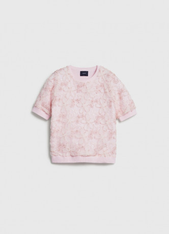 Джемпер с декором из кружева