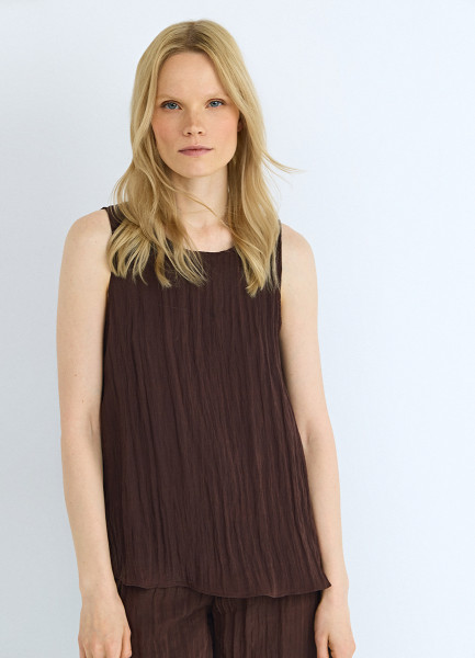 Топ из жатой ткани, Коричневый