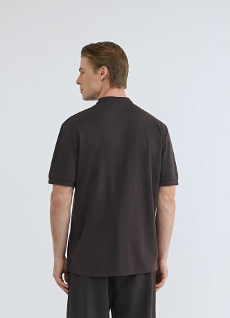 Поло с воротником-стойкой