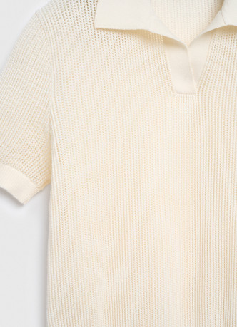 Джемпер поло из ажурной пряжи