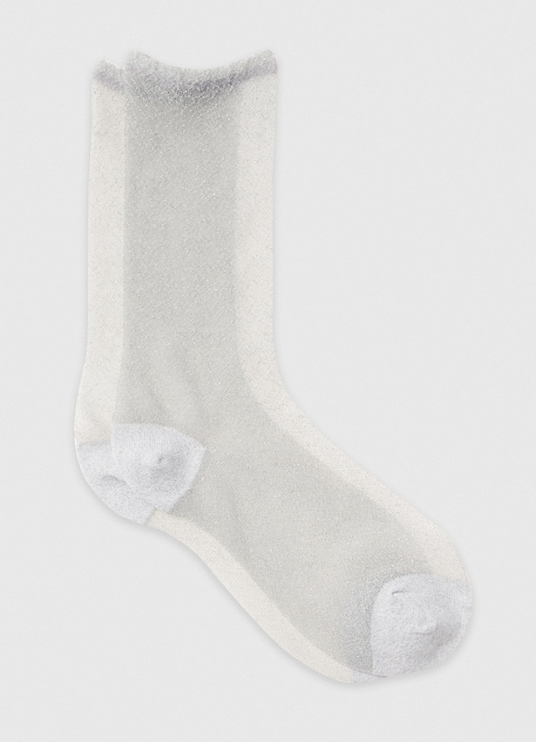 Прозрачные носки с люрексом