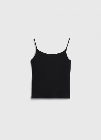 Майка на тонких бретелях в рубчик для девочек