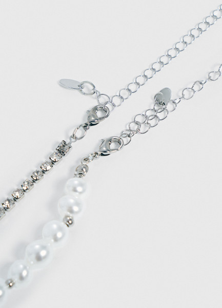 Колье, 2 шт. 32045860299 Серебряный, размер Б, р, фото 4