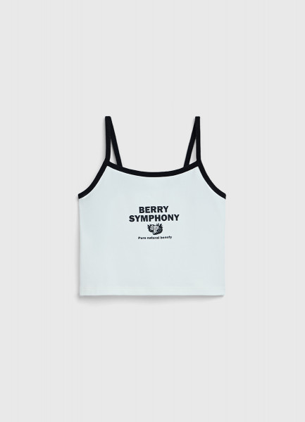 

Короткий топ с принтом для девочек, Белый