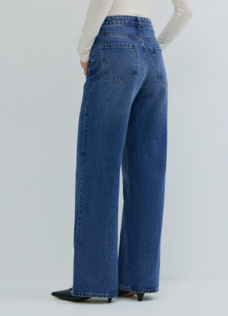 Широкие джинсы с высокой посадкой