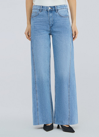 Ультраширокие джинсы средней посадки