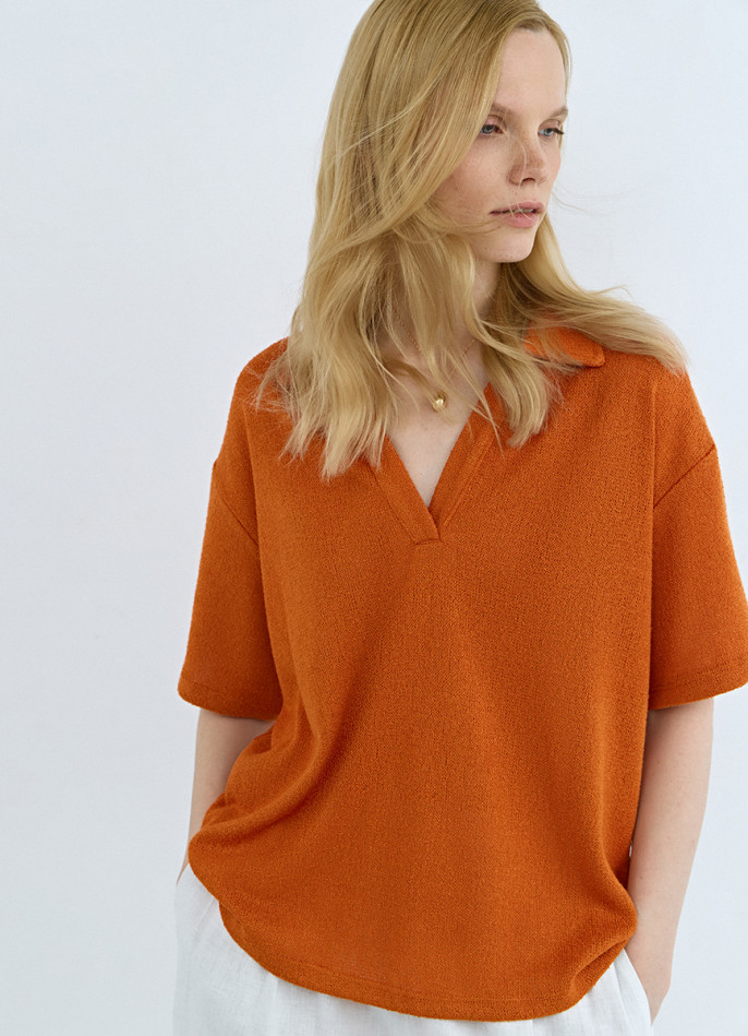 Поло из кроеного трикотажа